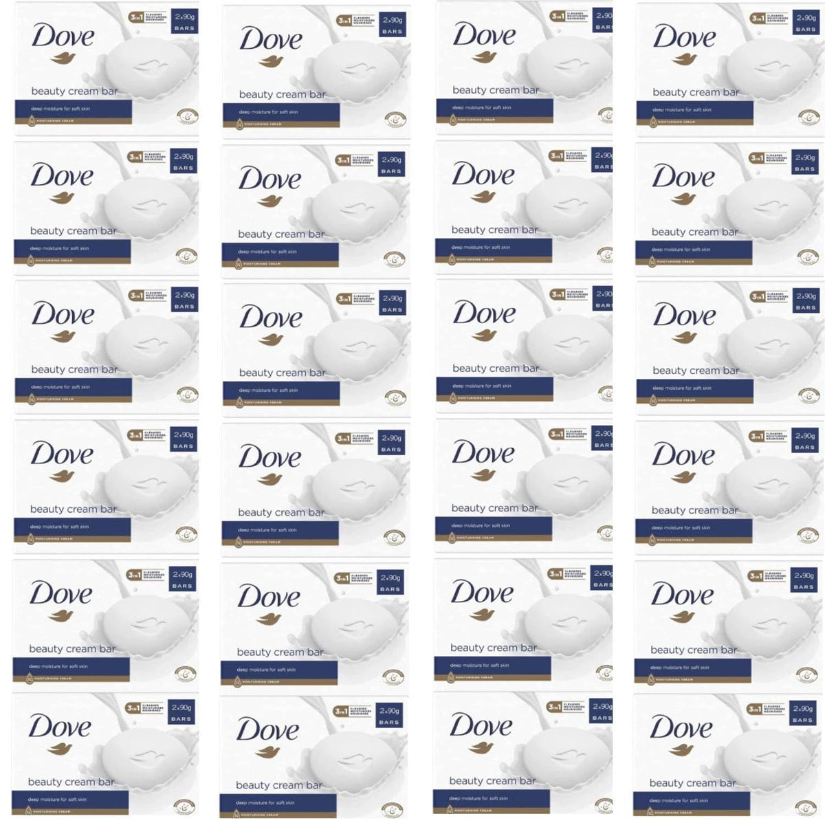 Dove Beauty Cream Bar Classica Saponetta Solida Idratante 2x90 GR 24 Unità