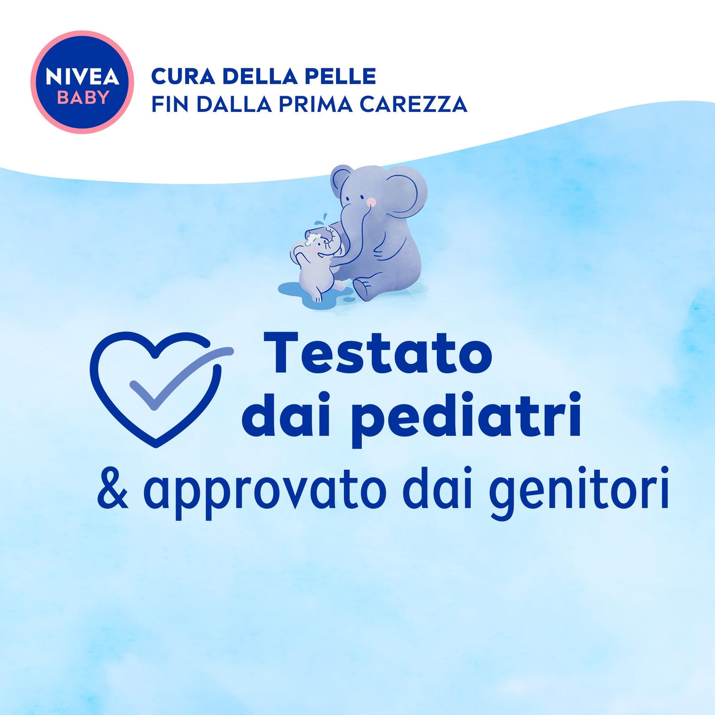 NIVEA BABY Bagnetto Delicato 450ml, Bagnoschiuma bambini per una detersione delicata e idratante, Bagnoschiuma neonato con Glicerina naturale, Latte di Mandorla e Vitamine B5, C & E