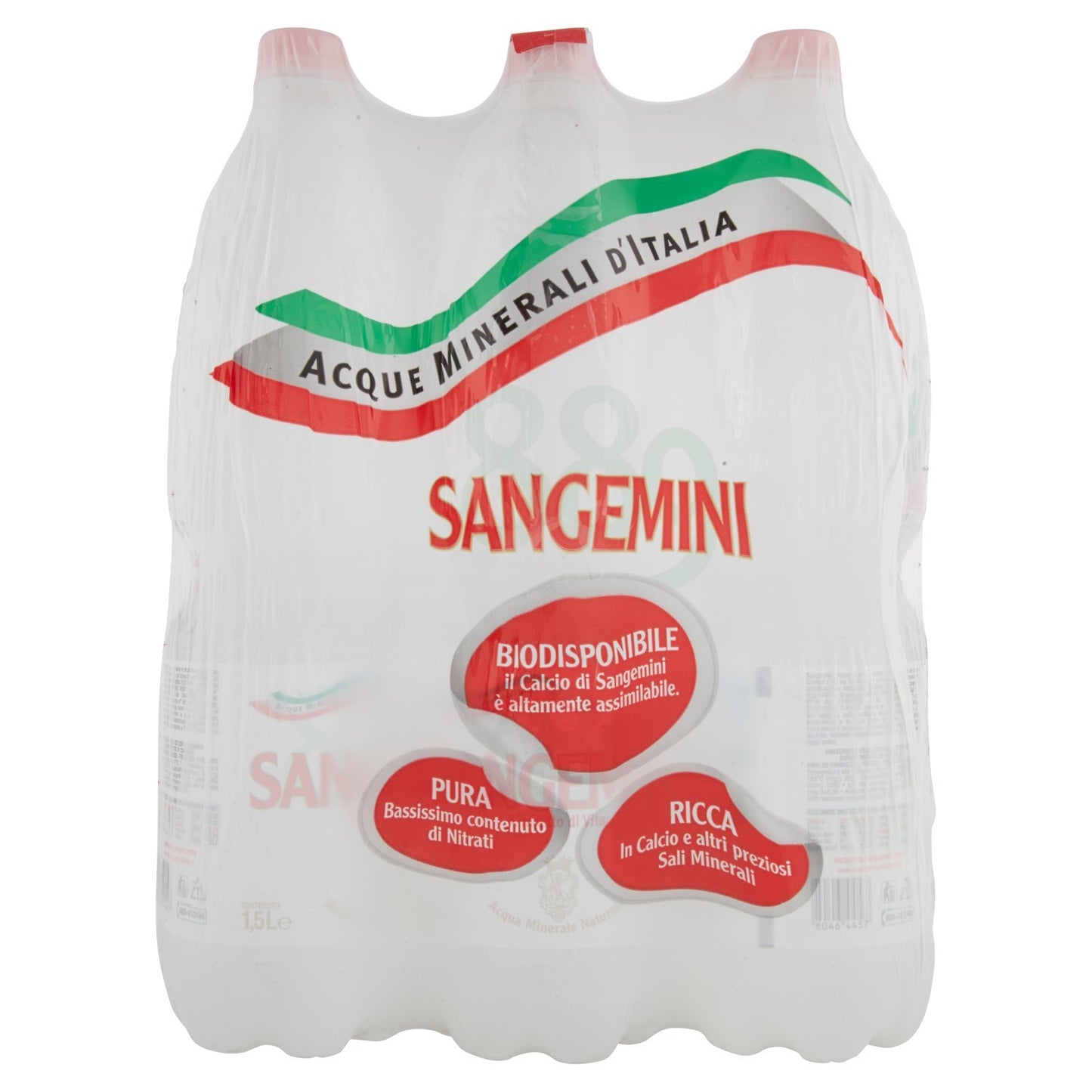 Sangemini Acqua Minerale Naturale - Confezione da 6 Bottiglie x 1.5 l