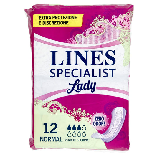 72 Assorbenti Lines Specialist Normal Donna normale per perdite di urina