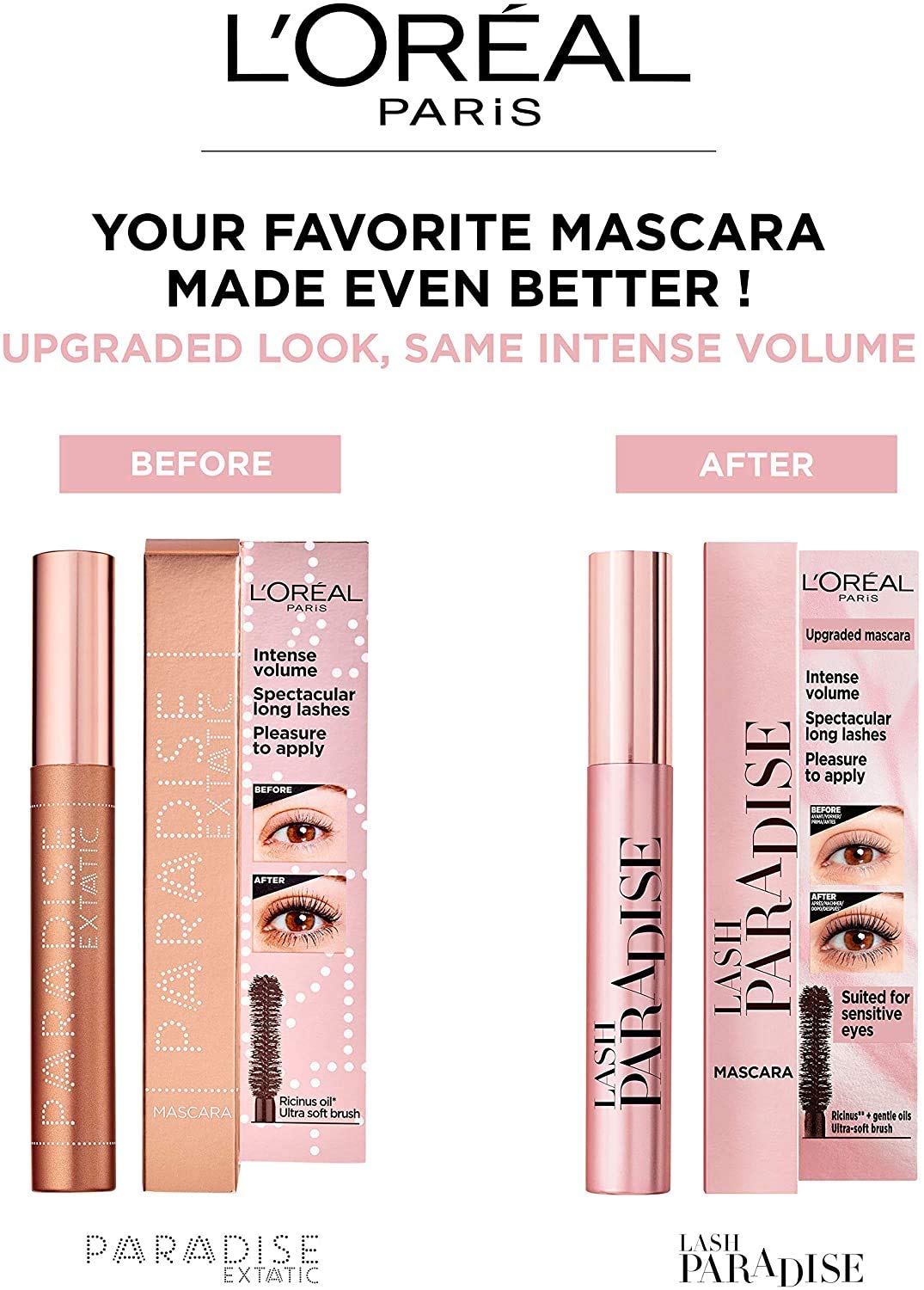 2 x L'Oreal Paris Limited Edition Paradise Extatic Mascara 6.4ml - Black