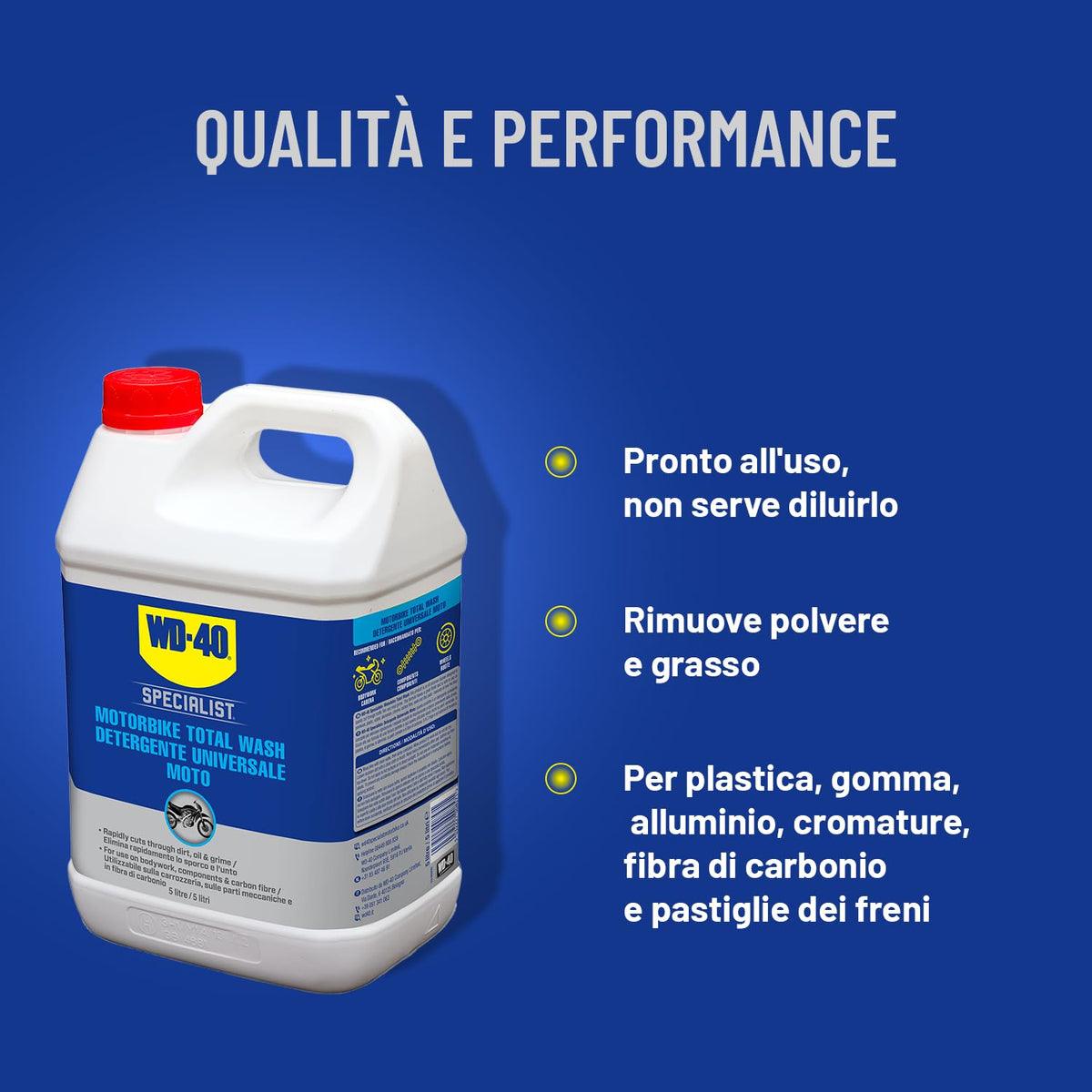 WD-40 - Specialist - Detergente Universale Moto - Pronto all’uso - Adatto per fibra di carbonio, titanio, alluminio, acciaio, gomma, plastica