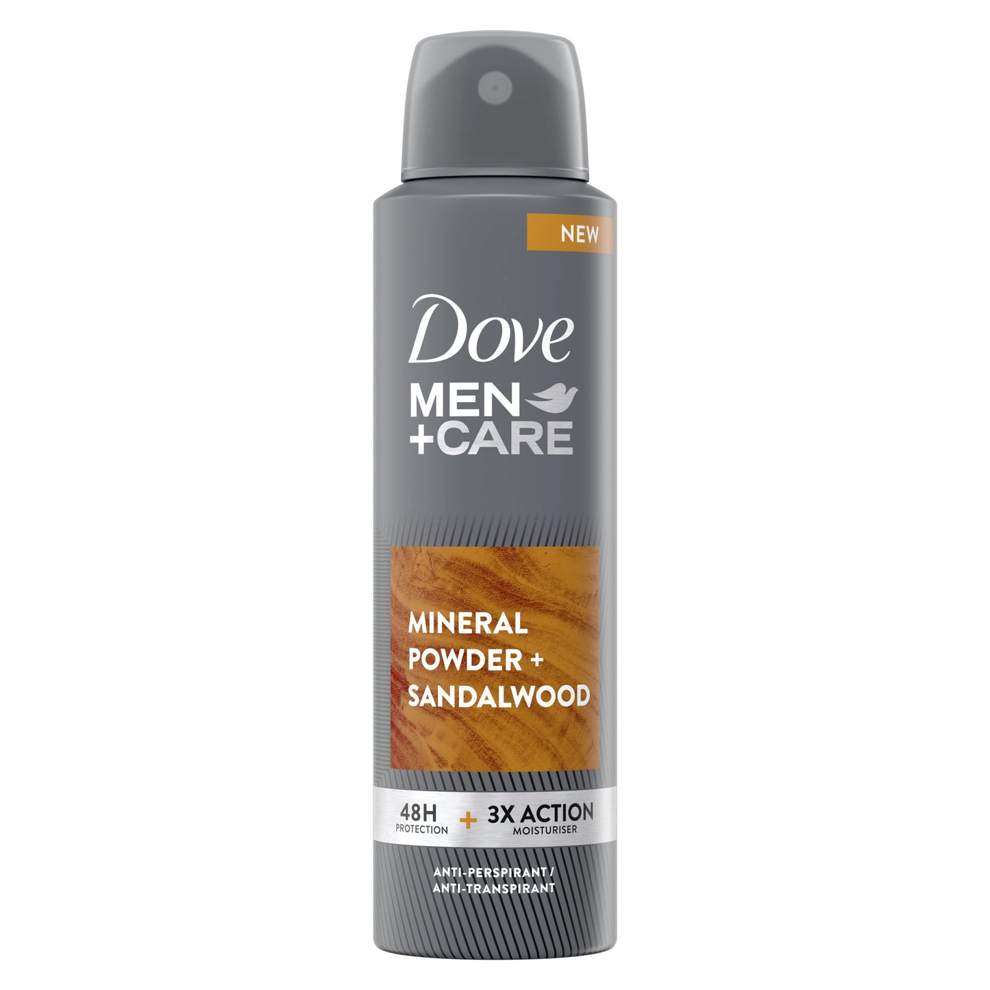 Dove Men+Care Deodorante Spray Talc Mineral & Sandalwood, con 1/4 di Crema Idratante, Deodorante Uomo Antitraspirante Senza Alcol, Fino a 48 Ore di Protezione, 6 pezzi da 150 ml