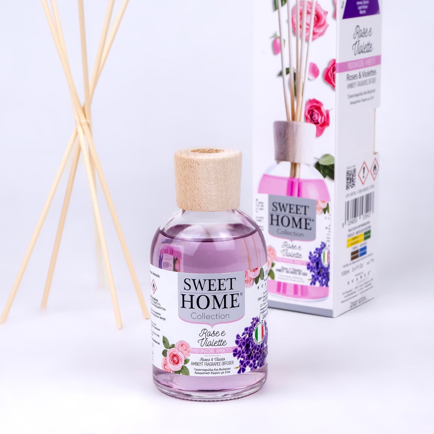 Suarez Sweet Home Profumatore Ambiente Bastoncini Rose E Violette 100ml