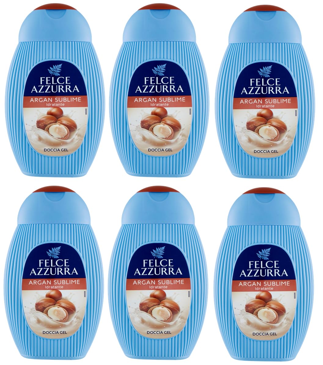 6x Felce Azzurra Argan Sublime Gel da Doccia - Doccia Gel Bagnoschiuma 250ml