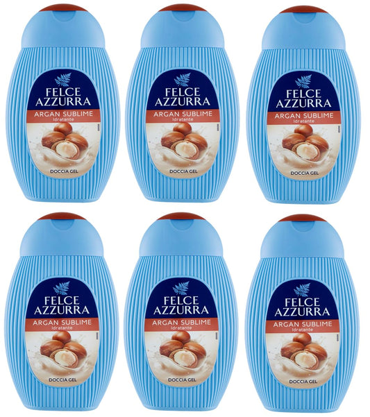 6x Felce Azzurra Argan Sublime Gel da Doccia - Doccia Gel Bagnoschiuma 250ml