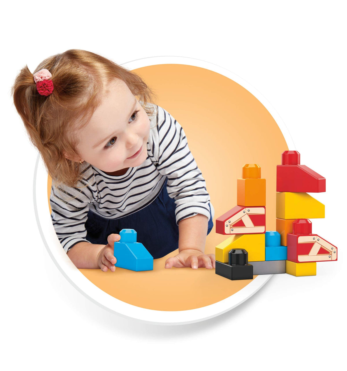 MEGA Bloks Kit del Piccolo Costruttore con 18 Blocchi, Caschetto e Martello di Plastica, Giocattolo per Bambini 2+ Anni, GNT91