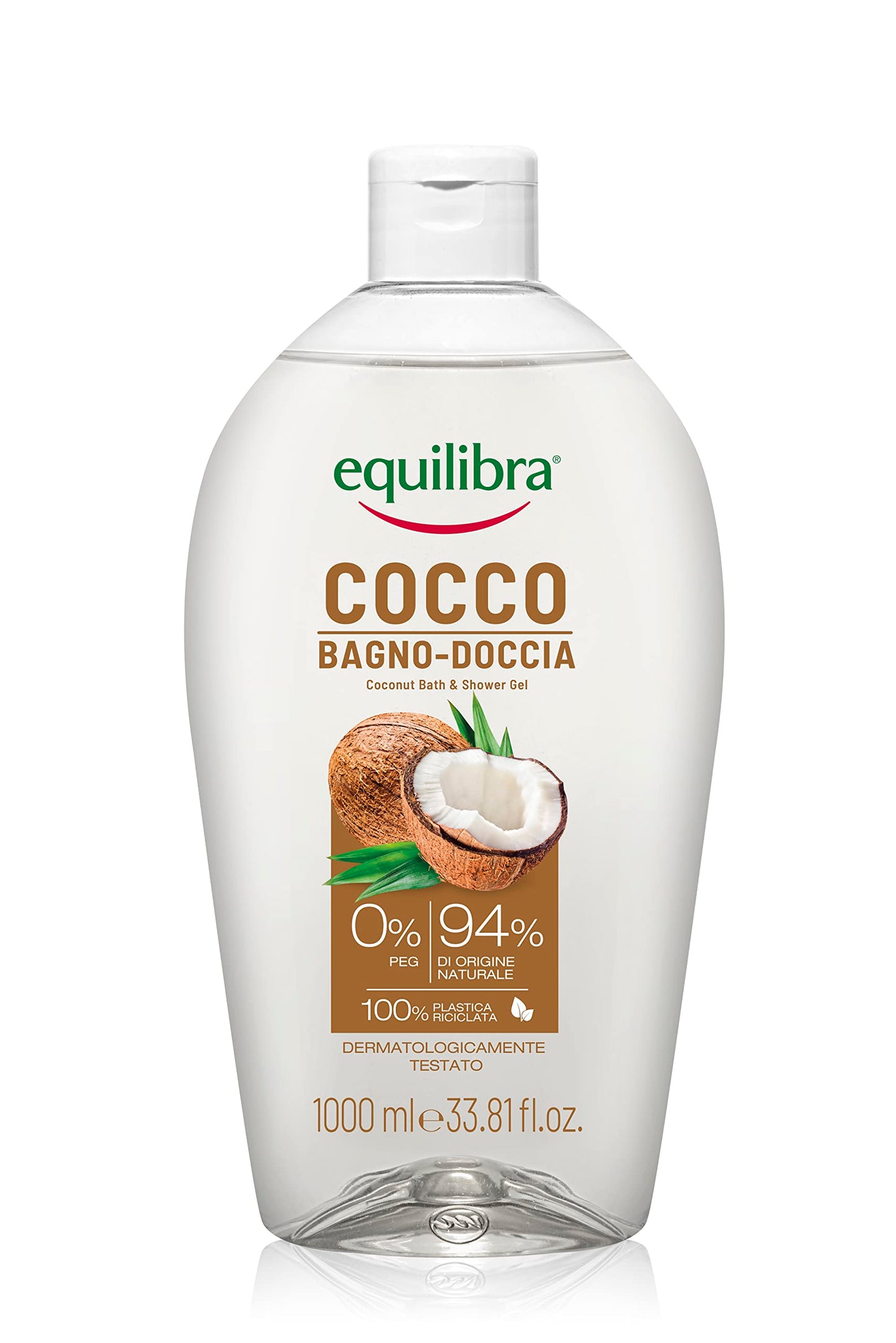 Equilibra Corpo, Cocco Bagno-Doccia, Bagno-Doccia Cocco Delicato ad Azione Detergente e Nutriente, Adatto a Tutta la Famiglia, con Estratto di Cocco e Tensioattivi di Origine Vegetale, 1000 ml