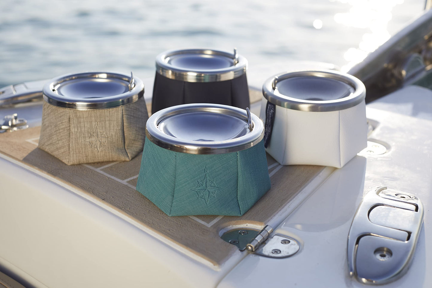 Marine Business Posacenere in Acciaio Inox e cuocere Beige