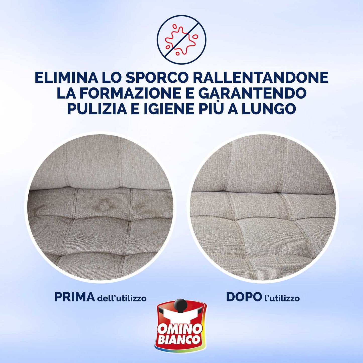 Omino Bianco - Prodotto Specifico per Tappeti e Divani, Pulitore e Detergente per Tessuti con Formula Antiodore, 3 Flaconi x 300 ml
