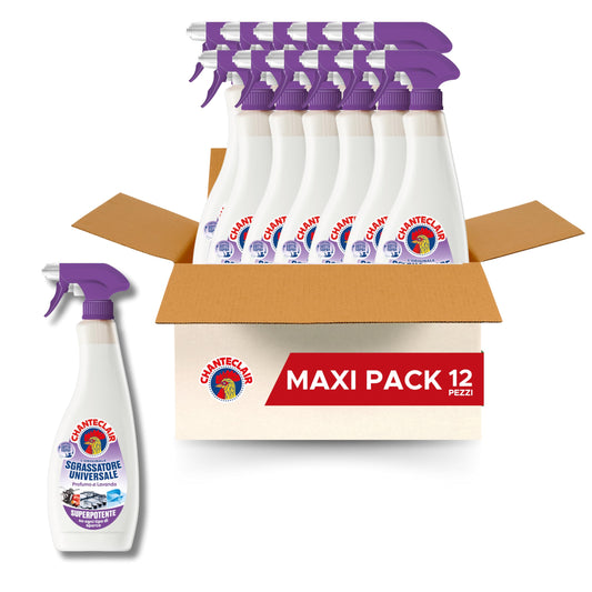 Chanteclair Sgrassatore Universale Spray, Profumo di Lavanda, 12 Flacone da 750 ml