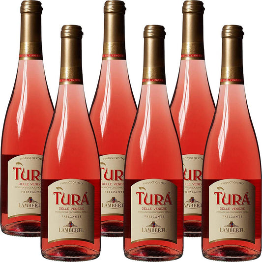 Vino Rosè Frizzante | Turà Trevenezie Igt | Veneto | 6 Bottiglie 75Cl | Per Happy Hour | Dopocene Easy Chic | Idea Regalo
