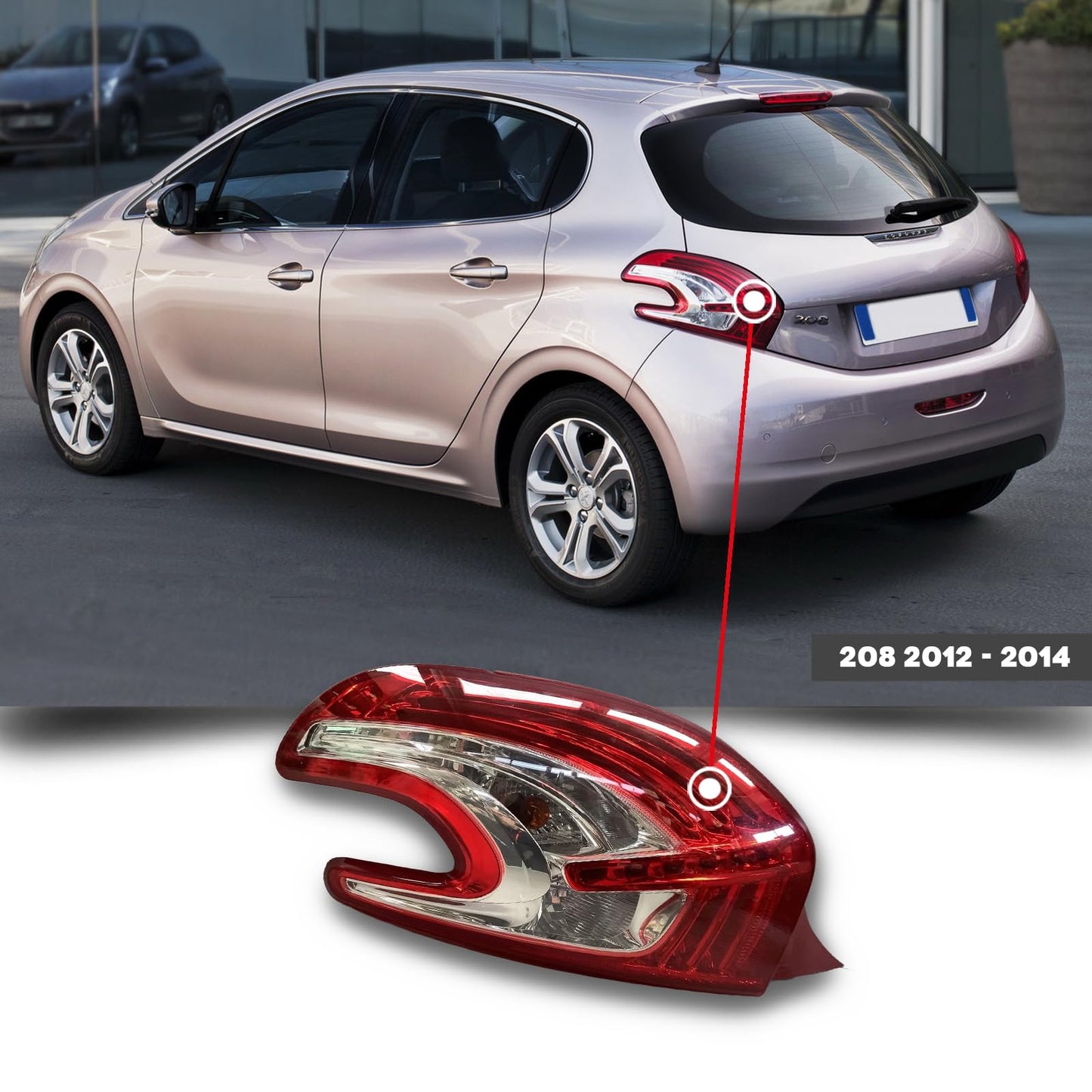 CG94 - GRUPPO OTTICO POSTERIORE 208 2012 A LED 3/5 PORTE SX