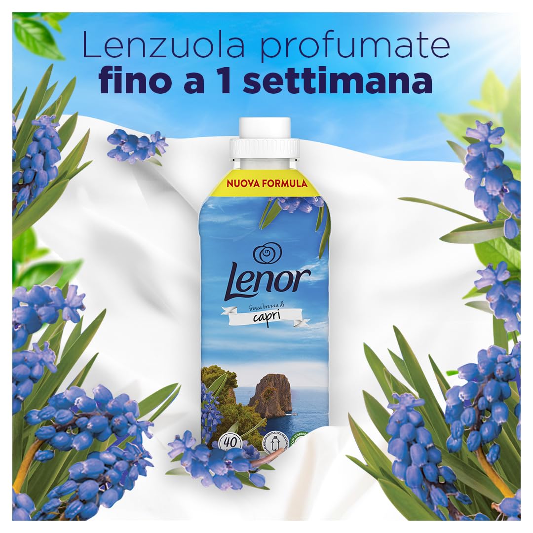 Lenor Ammorbidente Concentrato Essenze d’Italia, 440 Lavaggi (8x55), Capri, Note Di Gardenia e Giacinto, Profumo autentico di lunga durata