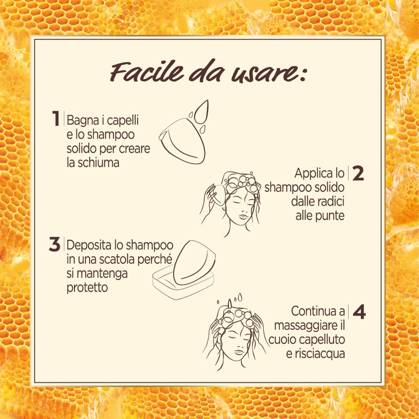 3x Garnier Ultra Dolce Shampoo Solido Ricostituente Tesori di Miele con Ingredienti di Origine Naturale per Capelli Fragili che si Spezzano - 3 Shampoo Solidi da 60g