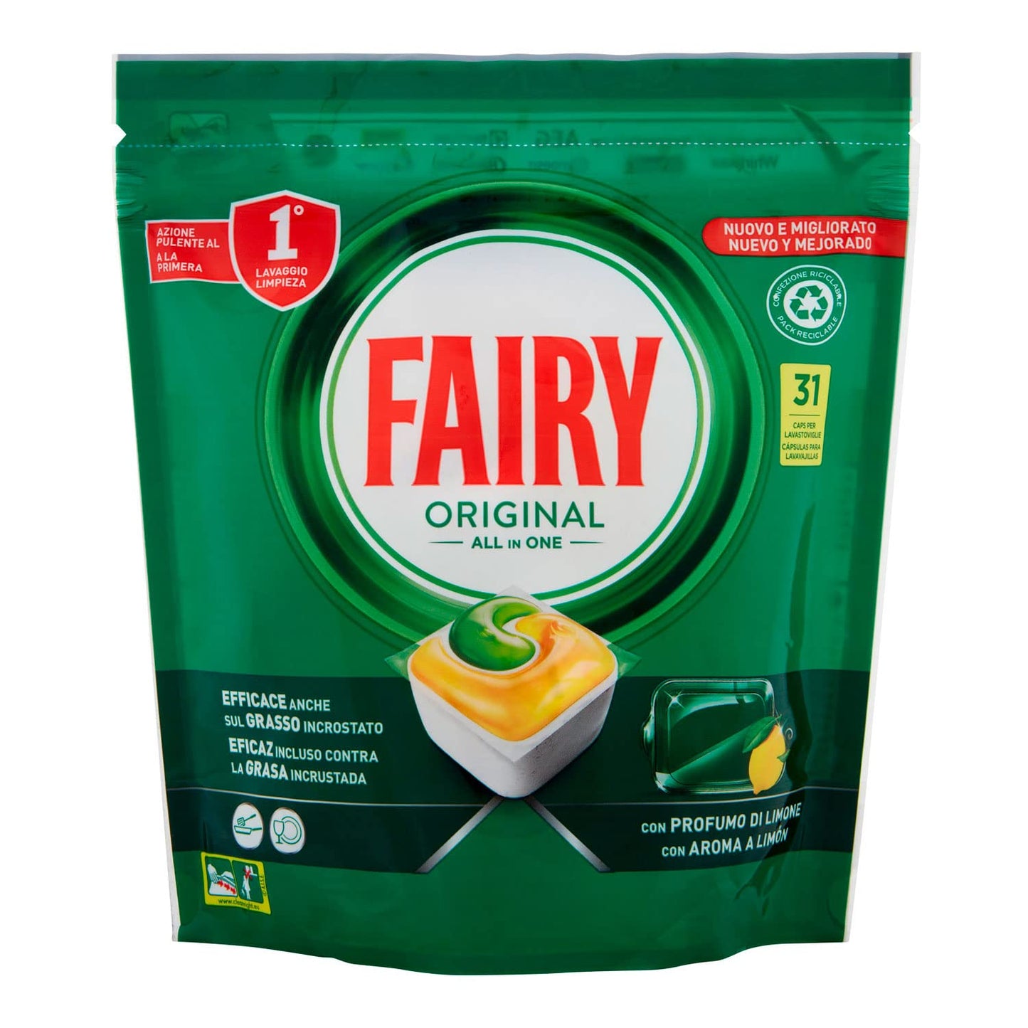 Fairy Tab Lavastoviglie Caps Original 31 Pezzi, 31pz