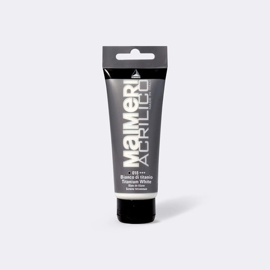 Maimeri ACRILICO 75 ml, Feine Künstleracrylfarbe, Farbton Titanweiß