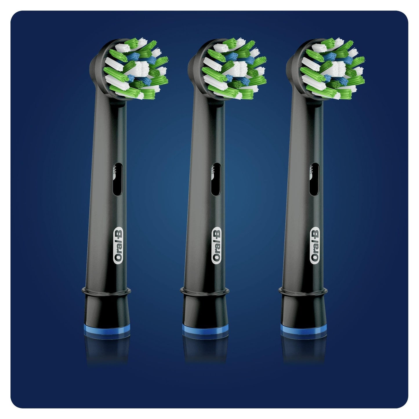 Oral-B CrossAction Testine di Ricambio Edizione Nera con Tecnologia CleanMaximiser, Confezione da 3 Pezzi