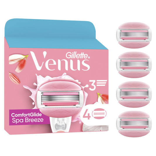 Gillette Venus ComfortGlide Spa Breeze Lamette Di Ricambio, 4 Lamette Di Ricambio, Manico Ergonomico E Supporto Per Doccia