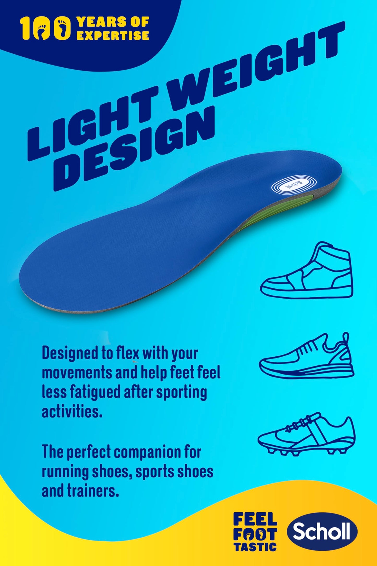 Scholl Active - Soletta in gel, da uomo