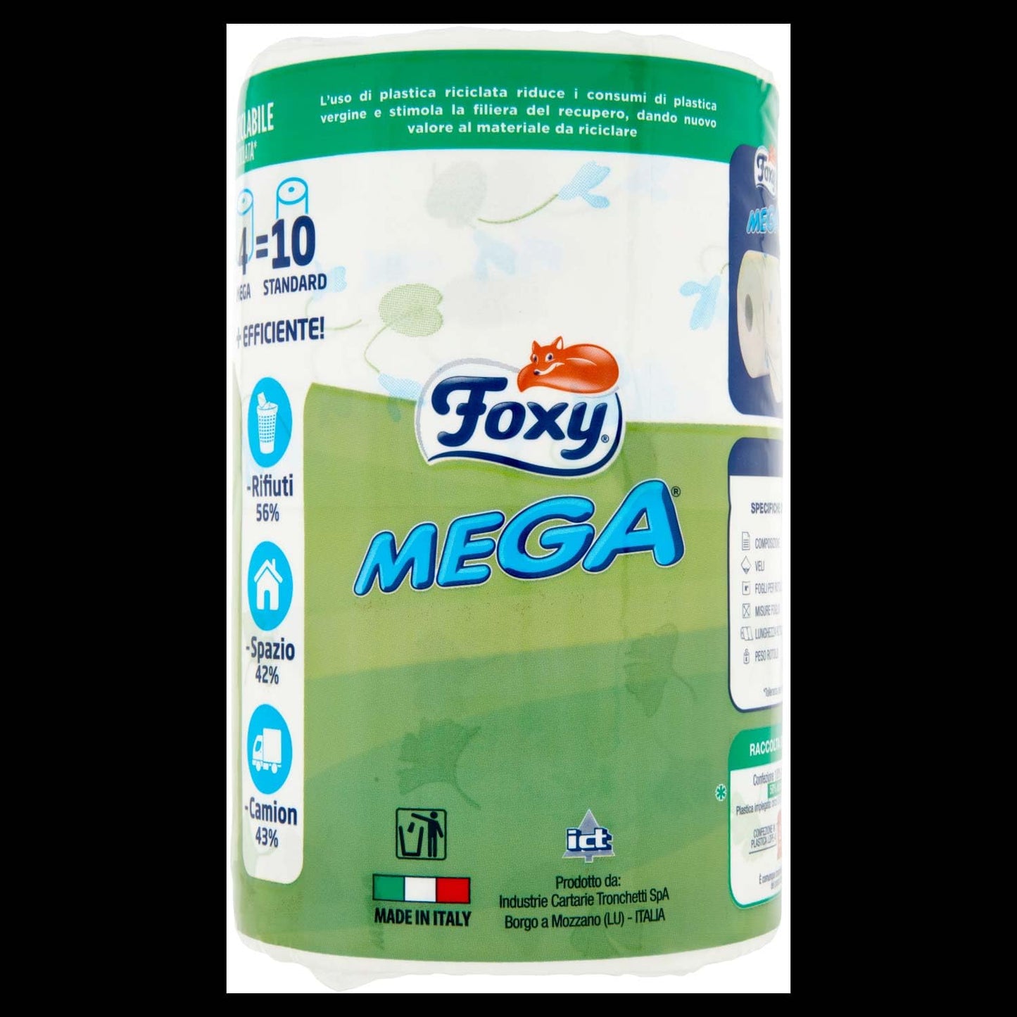 Foxy Carta Igienica Mega Decorata, Confezione da 4