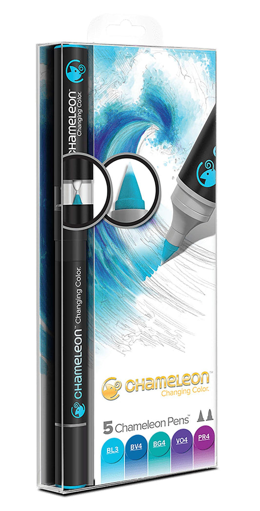 Chameleon Art Products - 5 Pennarelli Permanenti A Base Di Alcool, Toni Freddi