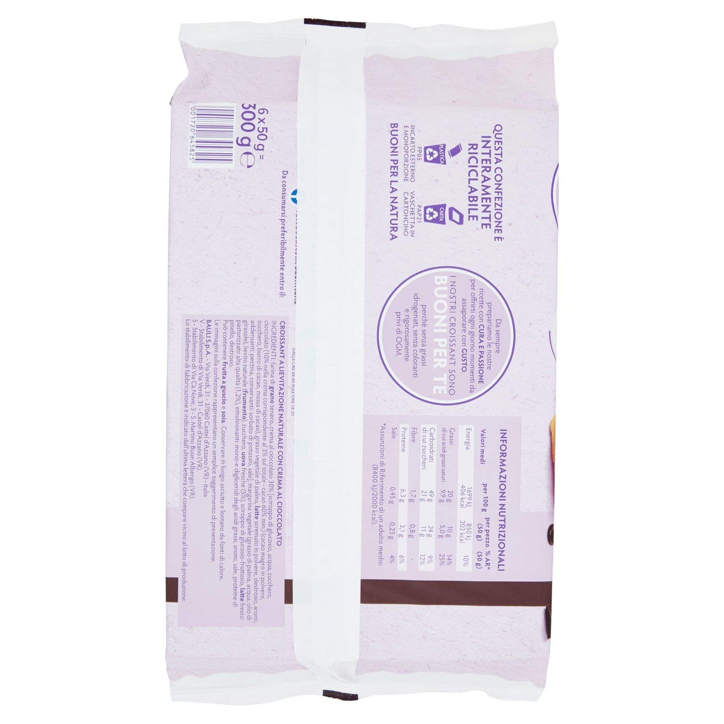Bauli - Croissant Cioccolato - 6 Pezzi - 300 gr