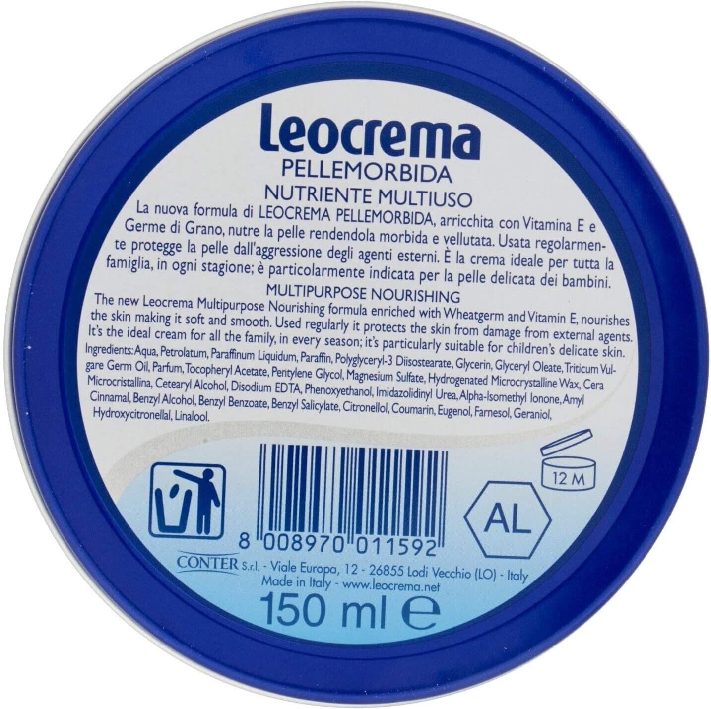 24 x LEOCREMA Crema Mani Pelle Morbida Vaso 150 Ml