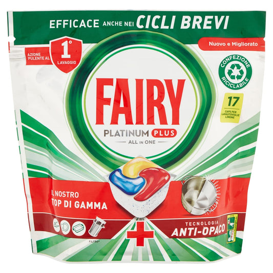 Fairy Pastiglie Lavastoviglie Platinum Plus Anti-Opaco Detersivo Piatti Limone, 264g