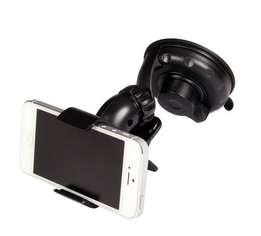 Goodyear 77050 Edge Porta Telefono/Smartphone/Navigatori di Piccole Dimensioni con Fissaggio a Ventosa per Auto con Rotazione 360°, Nero