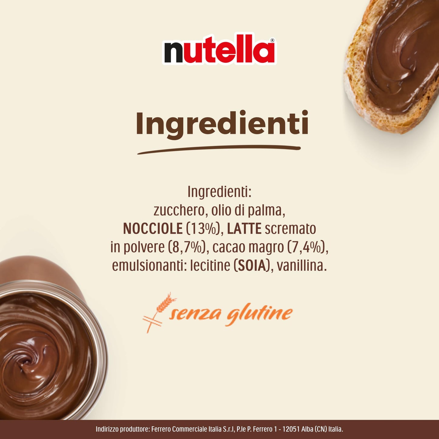 Nutella Monoporzione - Crema Spalmabile alle Nocciole e Cacao, Senza Glutine, Conservanti e Grassi Idrogenati, Ideale a Colazione, 6 Confezioni da 15 gr