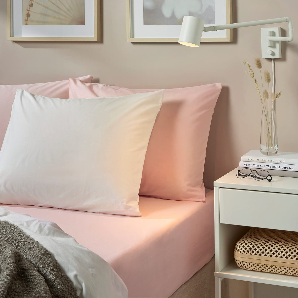 IKEA DVALA - Lenzuolo con angoli, 140 x 200 cm, colore: rosa chiaro