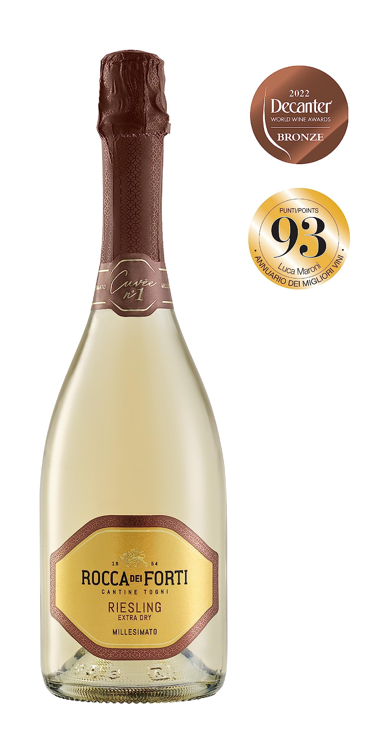 Rocca dei Forti Spumante Riesling Cuvèe n°1 Extra Dry Millesimato - Pacco da 6 x 750 ml