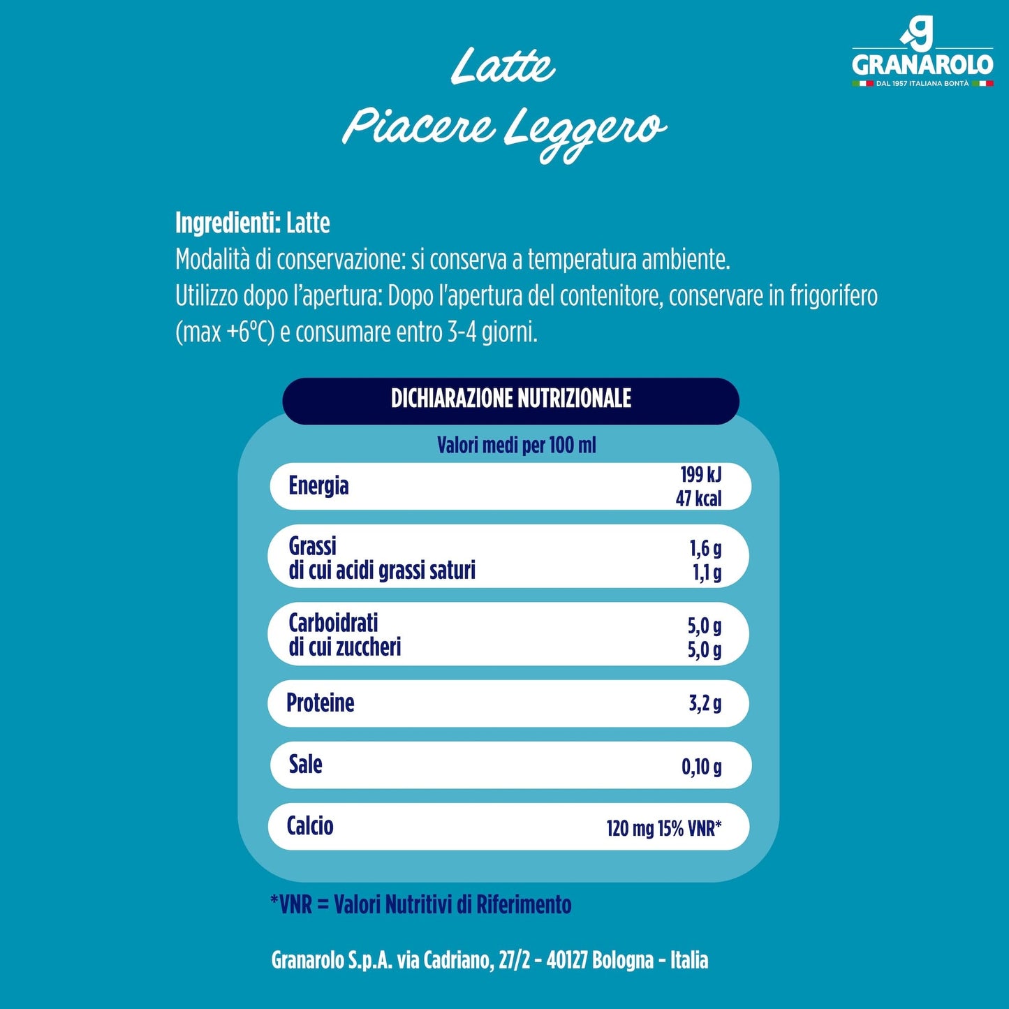 Granarolo, Latte Parzialmente Scremato da 1 Litro, 6 Confezioni di Latte 100% Italiano, UHT a Lunga Conservazione