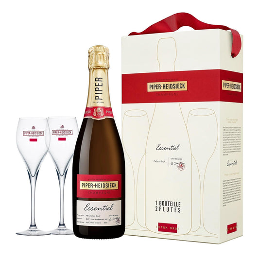 Piper-Heidsieck PIPER-HEIDSIECK CHAMPAGNE ESSENTIEL BLANC DE BLANCS 75 CL CONFEZIONE CON 2 BICCHIERI