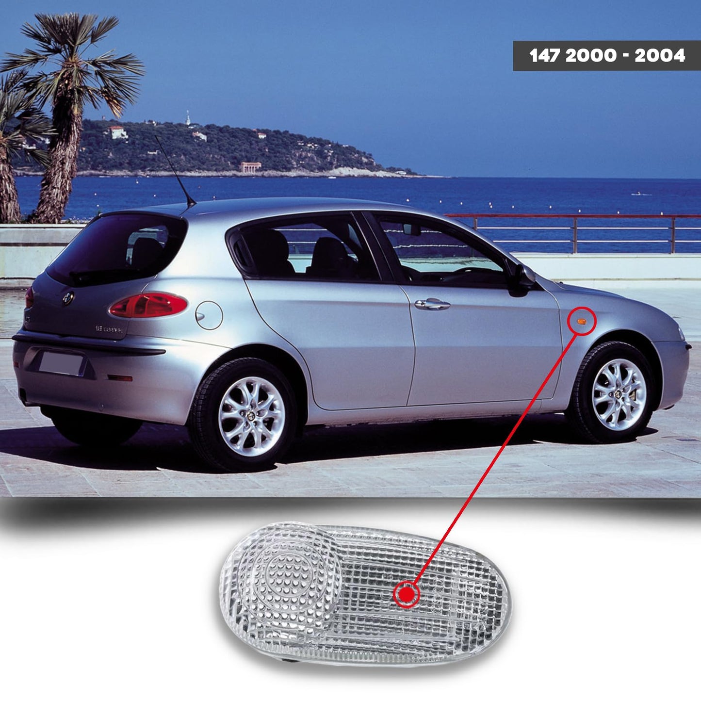 CG94 - Gruppo Ottico Laterale A. ROMEO 147 DX=SX Bianco