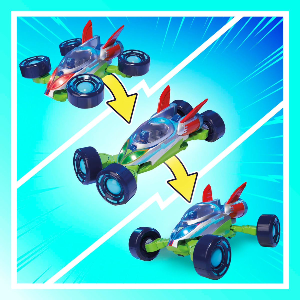 PJ Masks: Eroi Super Power, PJ Explo-mobile, veicolo convertibile con 3 modalità, luci e suoni, giocattoli dei Superpigiamini