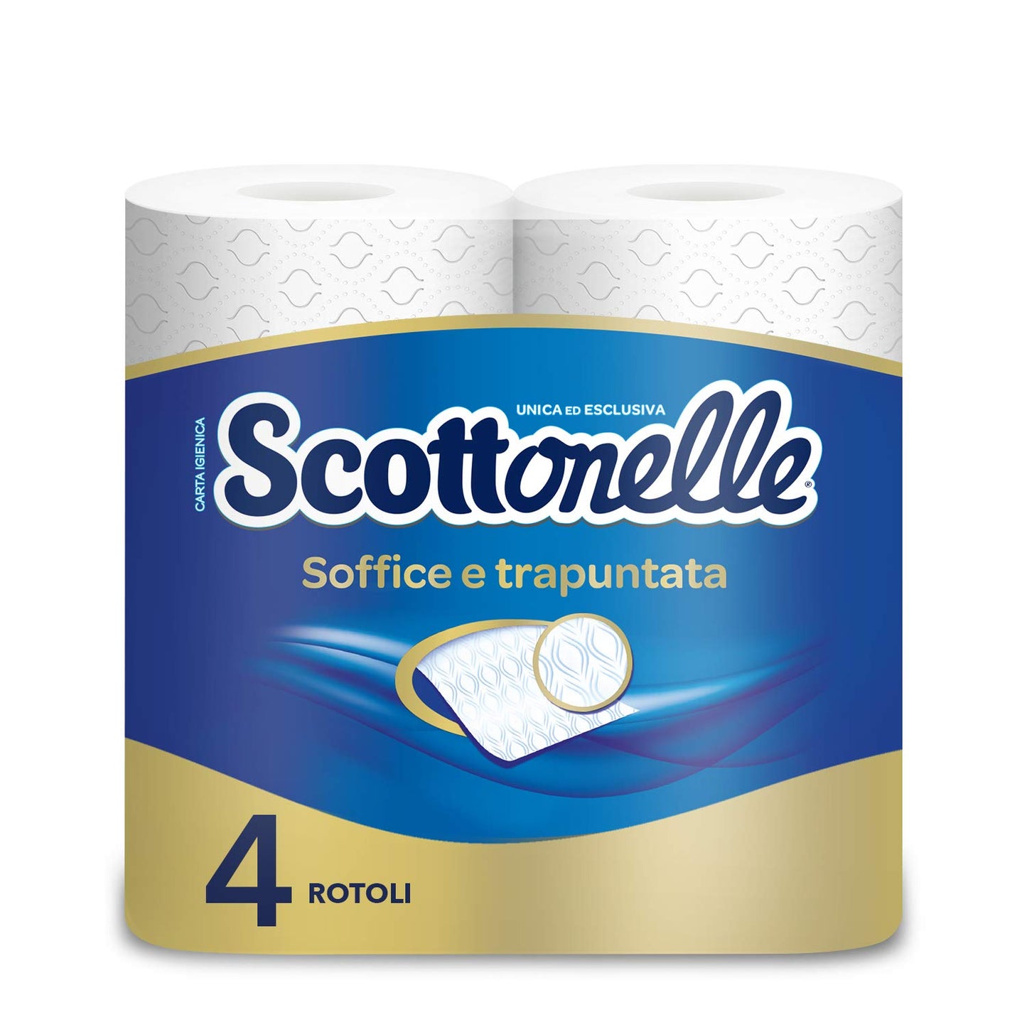 Scottonelle Carta Igienica Soffice e Trapuntata, Confezione da 4 Rotoli