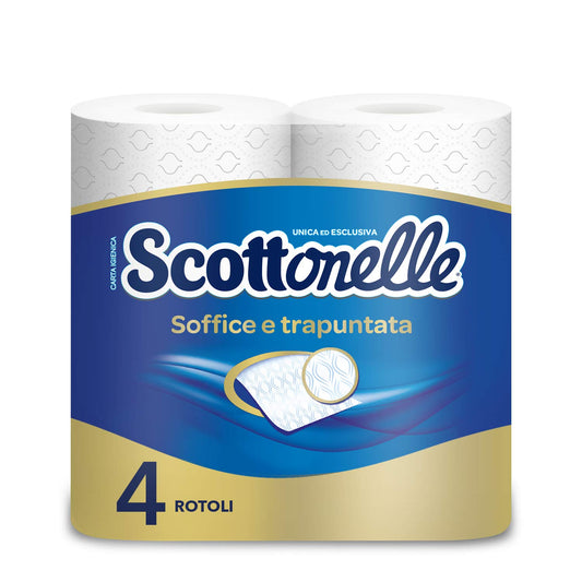Scottonelle Carta Igienica Soffice e Trapuntata, Confezione da 4 Rotoli