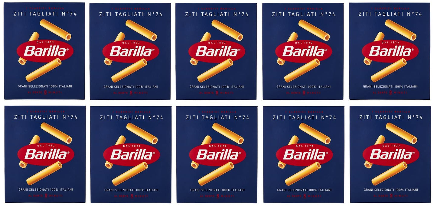10x Barilla Ziti Tagliati No. 74 Italian Pasta 500g pack