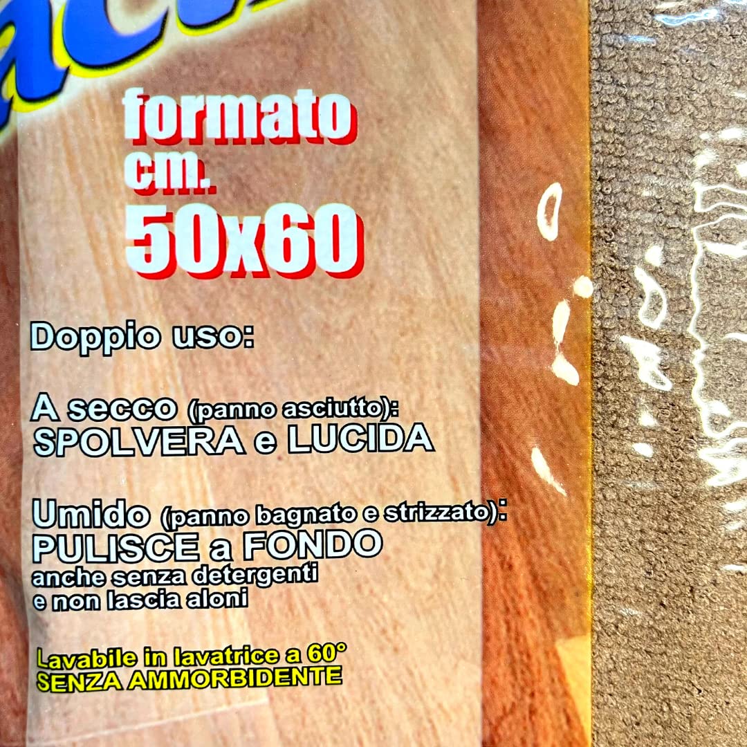 VESUVIO Panno Parquet Active 50x60 Microfibra - Panno per la pulizia del parquet - Microfibra/100% - Stampa con lettere - 60x50 cm - 300 gsm