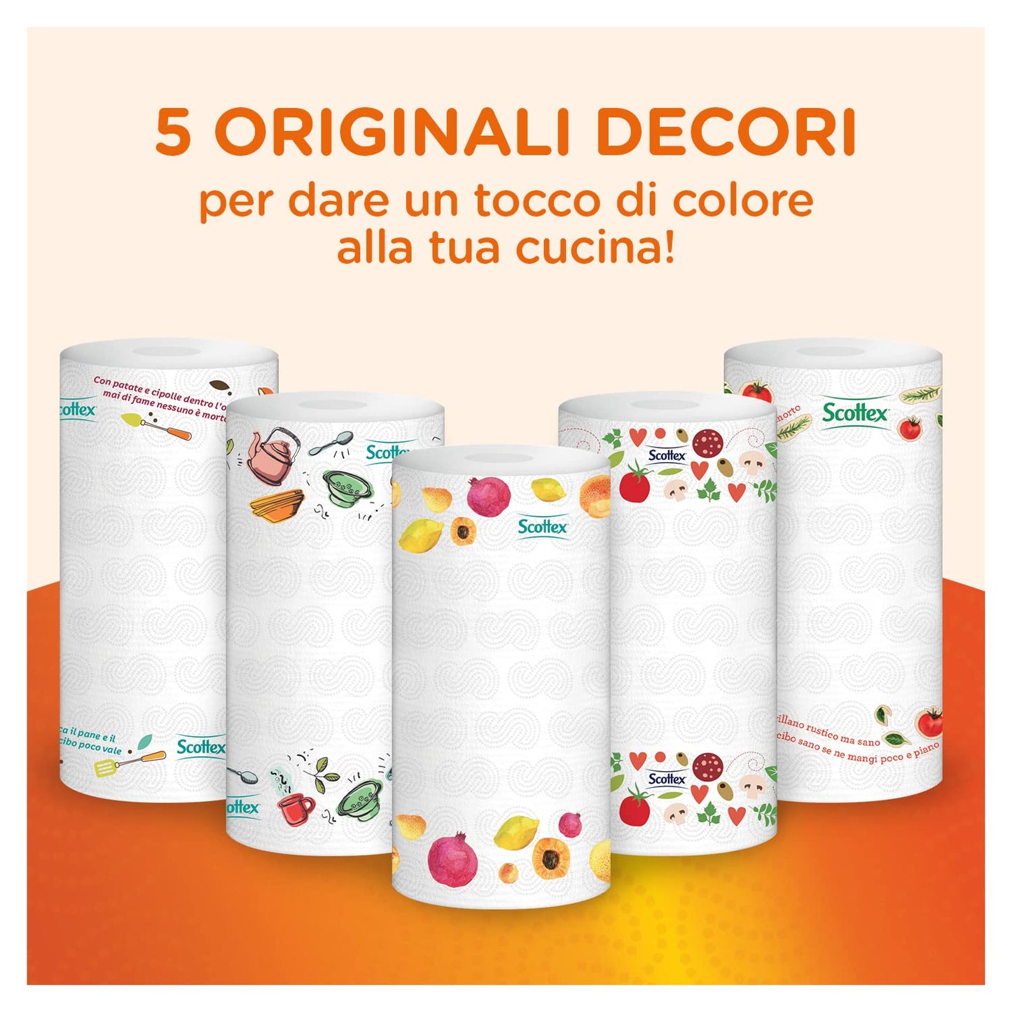 Scottex Quanto Basta, Carta Da Cucina, Opzione Mezzo Strappo, Ultra assorbente, Carta certificata FSC, 24 Maxi Rotoli