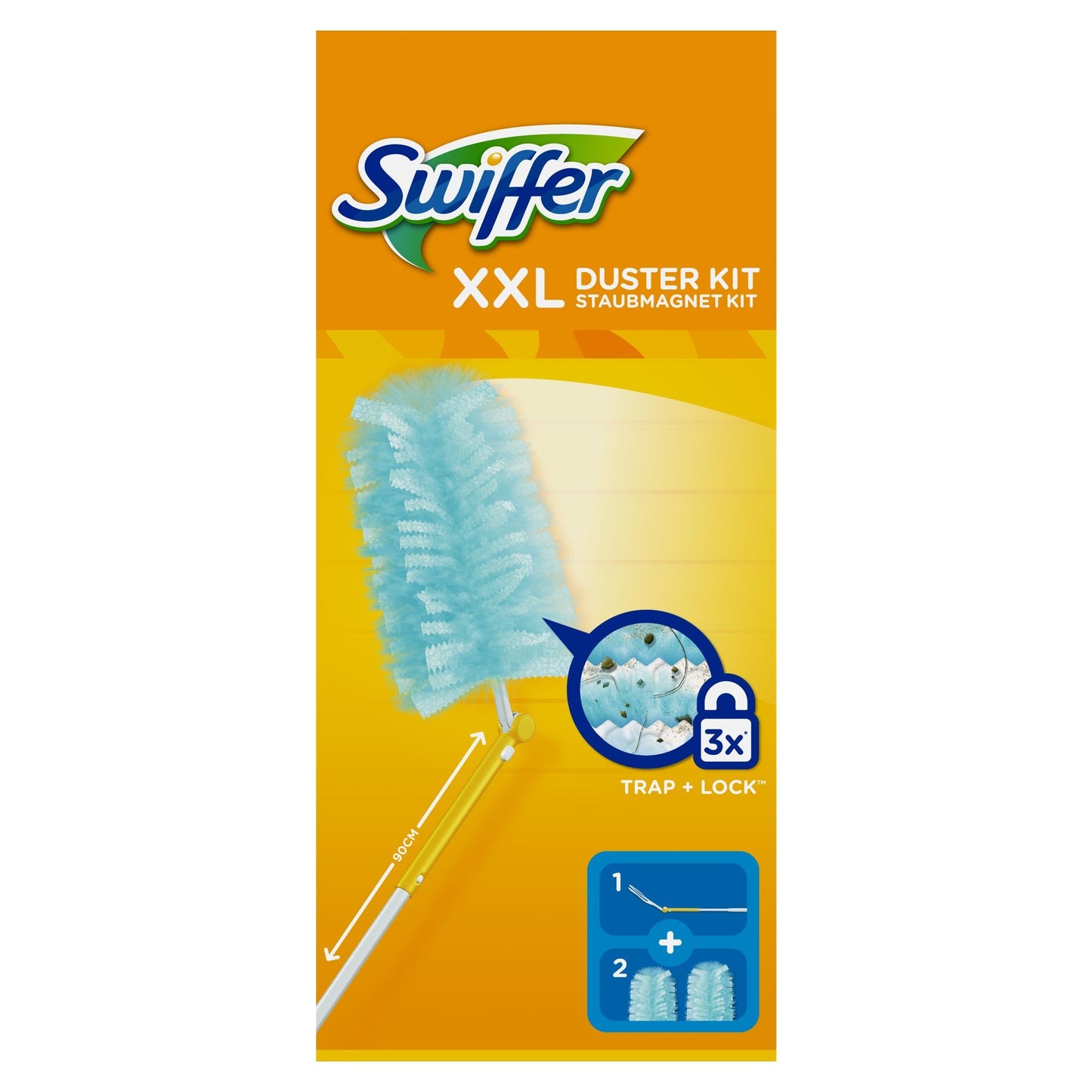 Swiffer Starter Kit Duster XXL Scopa con 1 Manico + 2 Piumini Ricarica di Ricambio