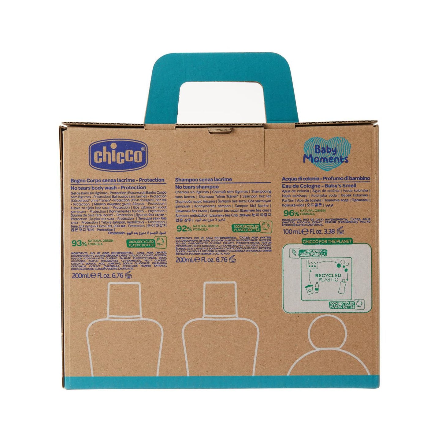 Chicco Baby Moments - Cofanetto Bagno Corpo + Shampoo + Acqua di Colonia
