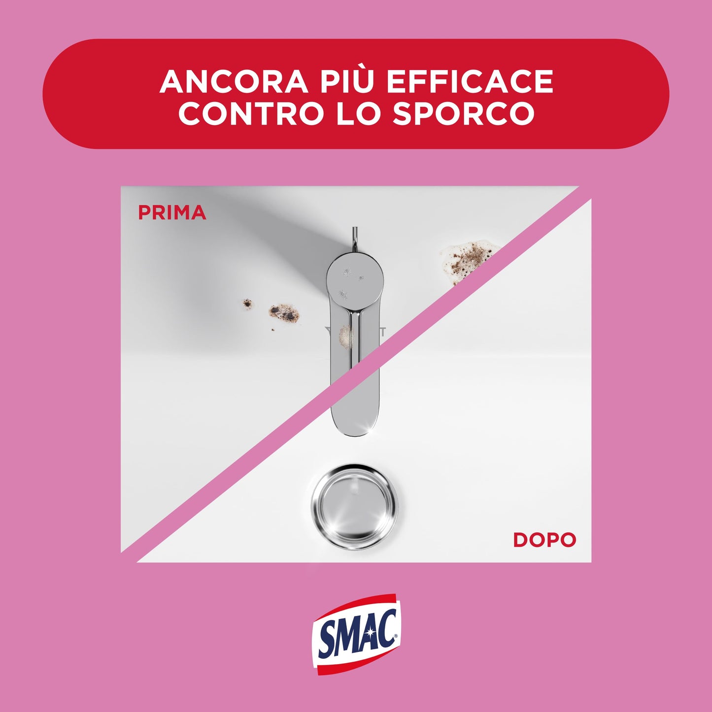 Smac - Sgrassatore con Candeggina, Detergente Spray con Azione Sgrassante e Igienizzante, Splendore Imbattibile, 650 ml x 12 Pezzi