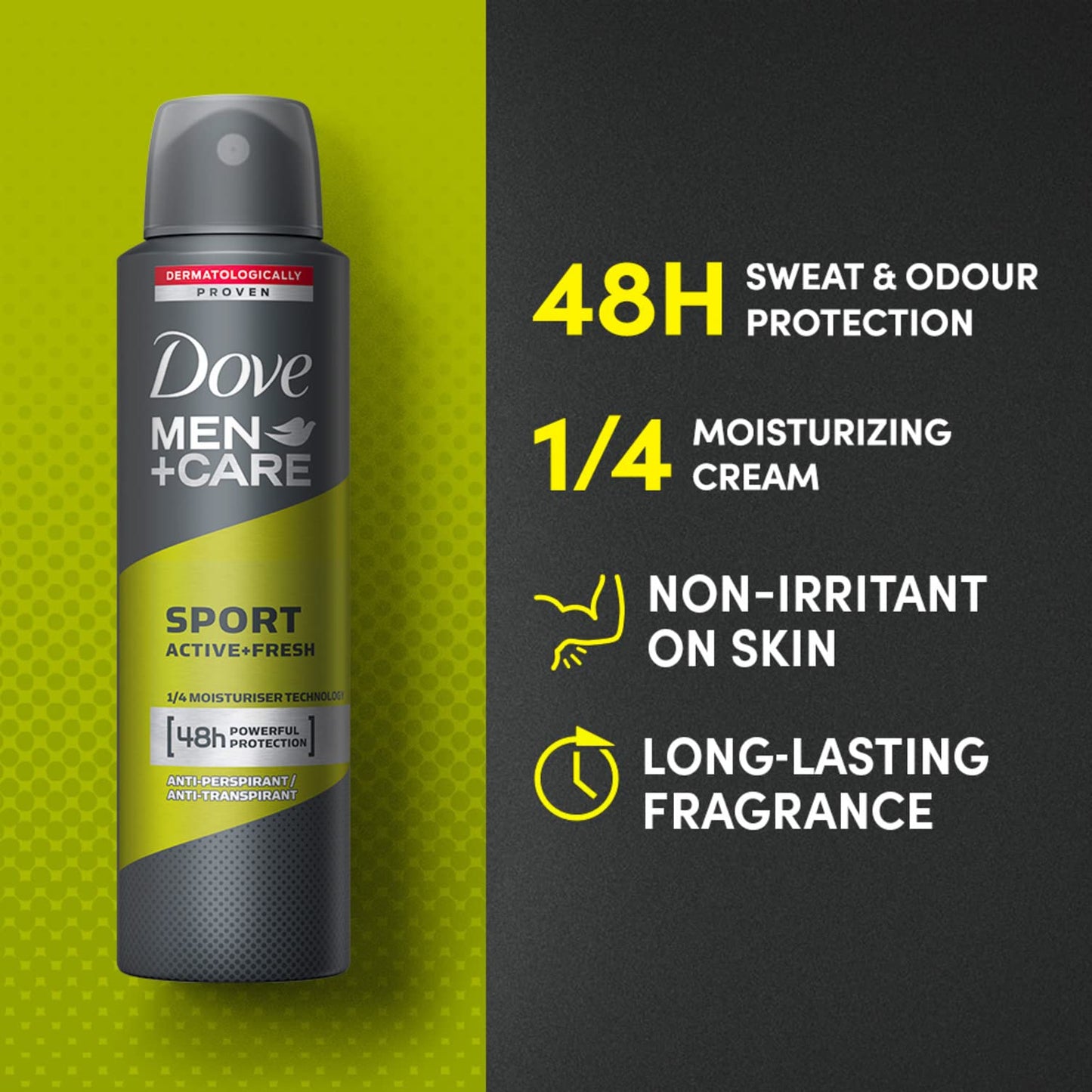Dove Men+Care DMC, Deodorante Uomo Spray Sport Active, 150 ml