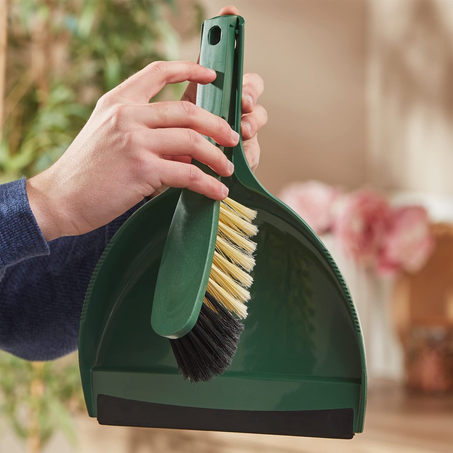 Spontex Set di scopino realizzato al 100% con materiali riciclati e 2 tipi di setole, pulizia efficiente e veloce, 1 set