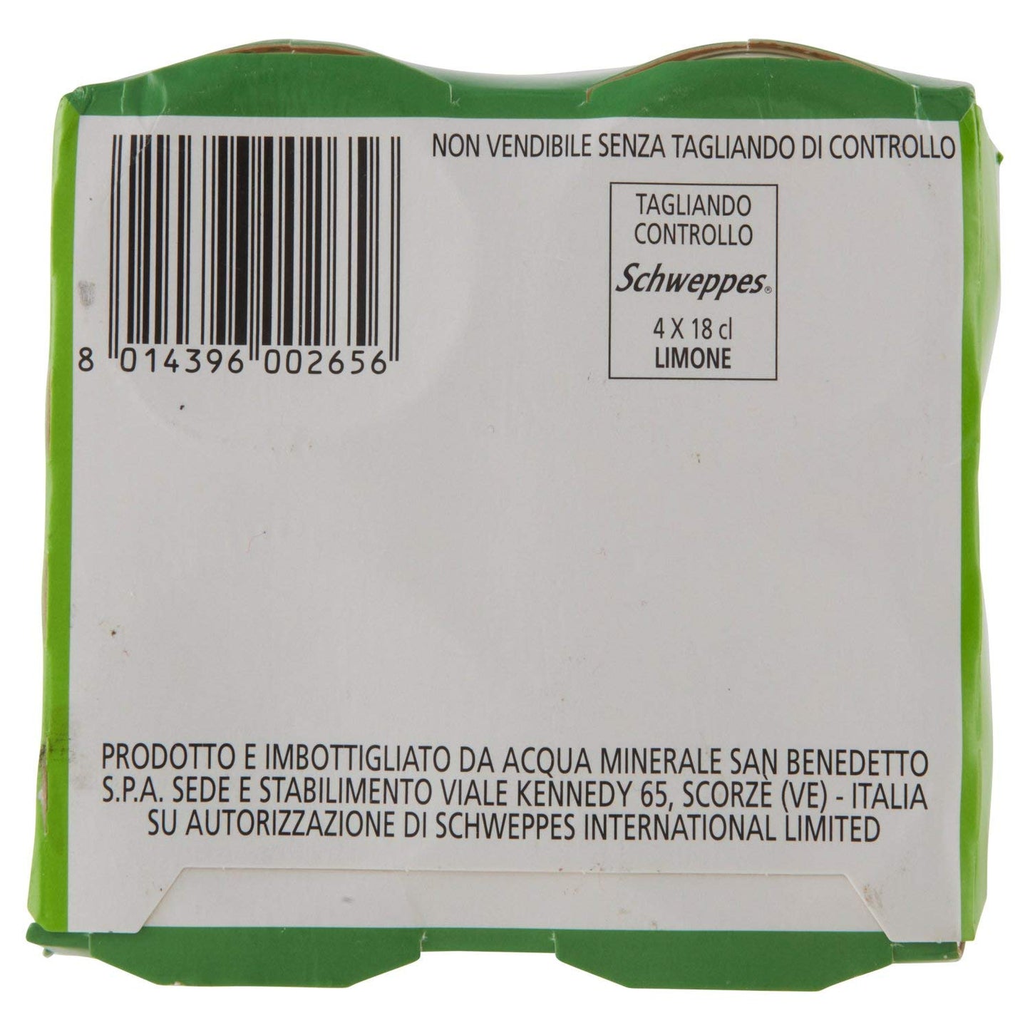 Schweppes - Limone, Bibita Analcolica Gassata Al Limone - 6 confezioni da 4 pezzi da 180 ml [24 pezzi, 4320 ml]