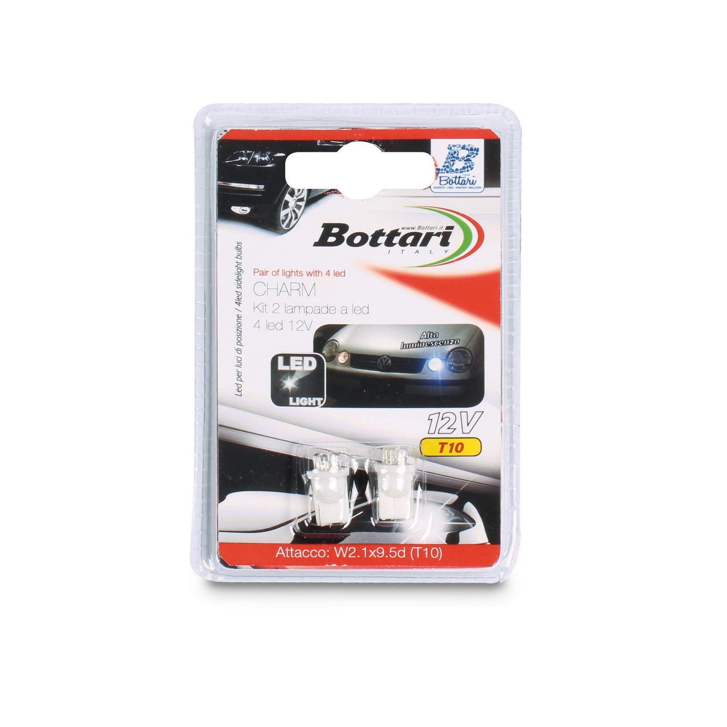 Bottari 13939 Charm Coppia Luci 4 LED per Auto, Bianco