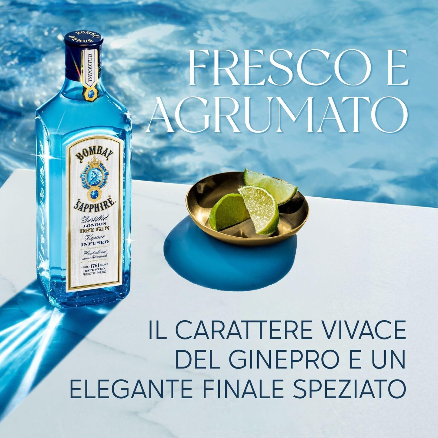Miniature di Bombay Sapphire London Dry Gin, 40% vol., 5 cl / 50 ml (Confezione da 12), gin 100% infuso a vapore con 10 botanical accuratamente selezionati